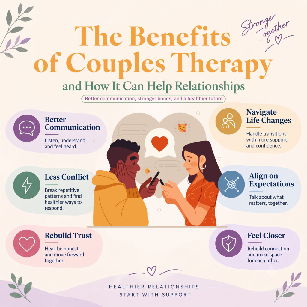 Benefits of couples therapy for communication, trust and healthier relationships